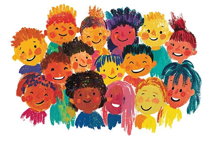 世界が100人の村だったらの子供達のイラスト